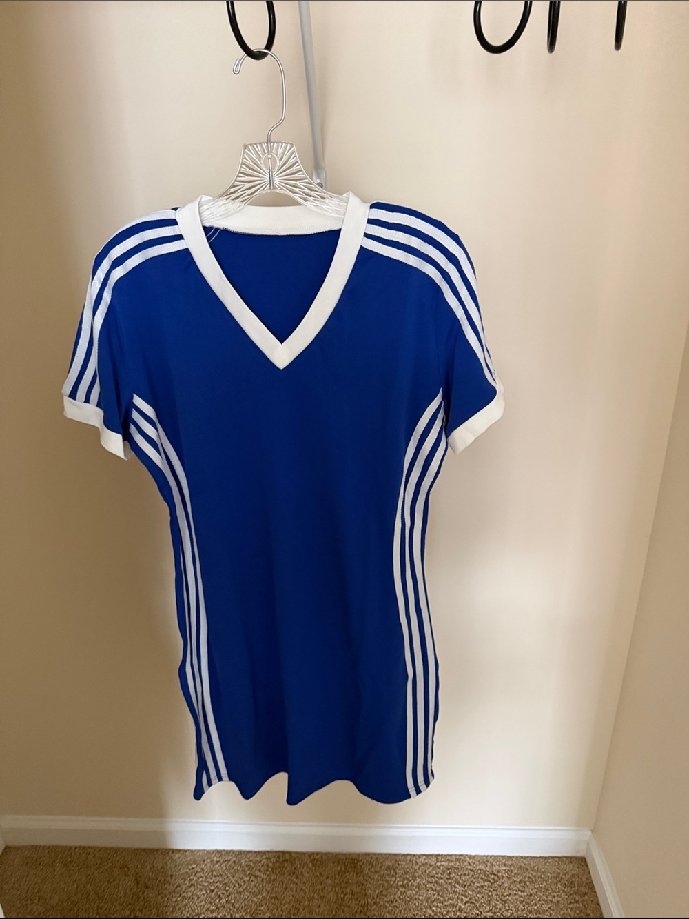 Blue V-Neck Sporty Stripe Women’s bodycon dress